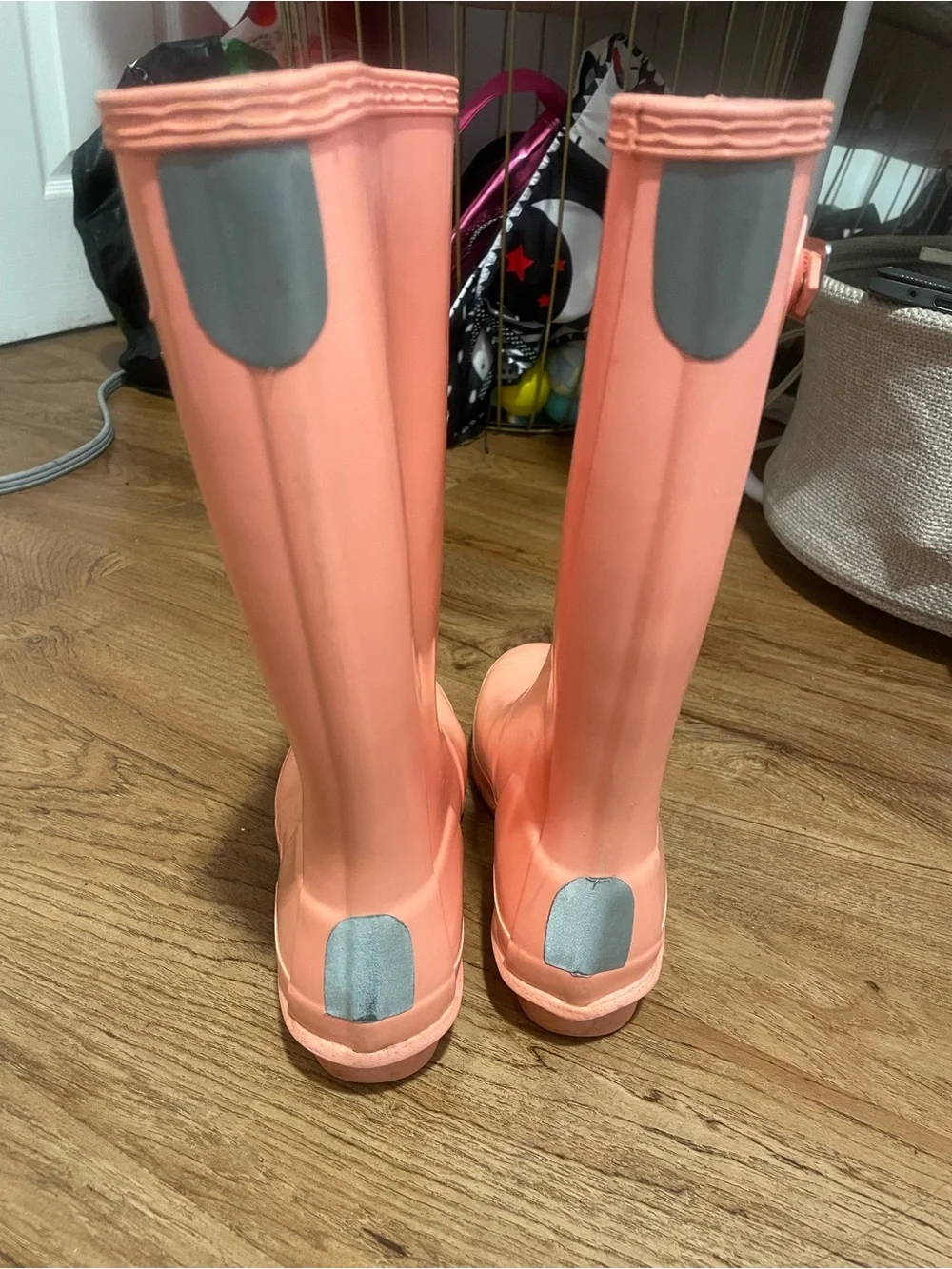 Hunter Kids Coral Pink Tall Rain Boots